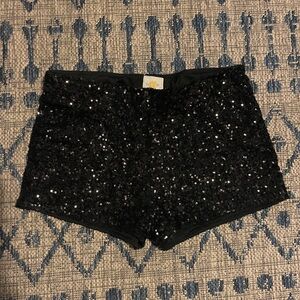 Sequin Black Women's Shorts